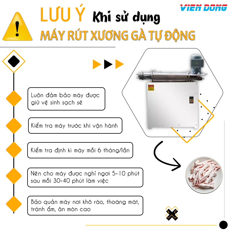 lưu ý những gì khi sử dụng máy rút xương gà tự động?