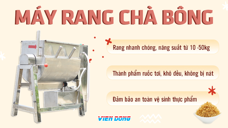 máy rang chà bông ruốc